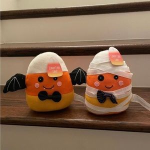 CANDY CORN LANE” HALLOWEEN BAT & MUMMY SET (2)